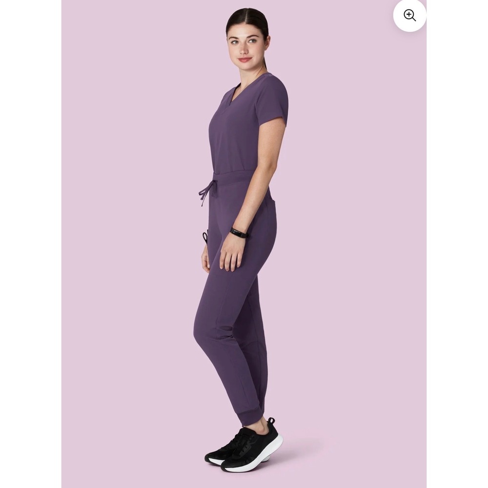 Mandala Scrub Set Large Purple V-Neck Top Jogger Pants Equa-Tek Tech Mens Womens